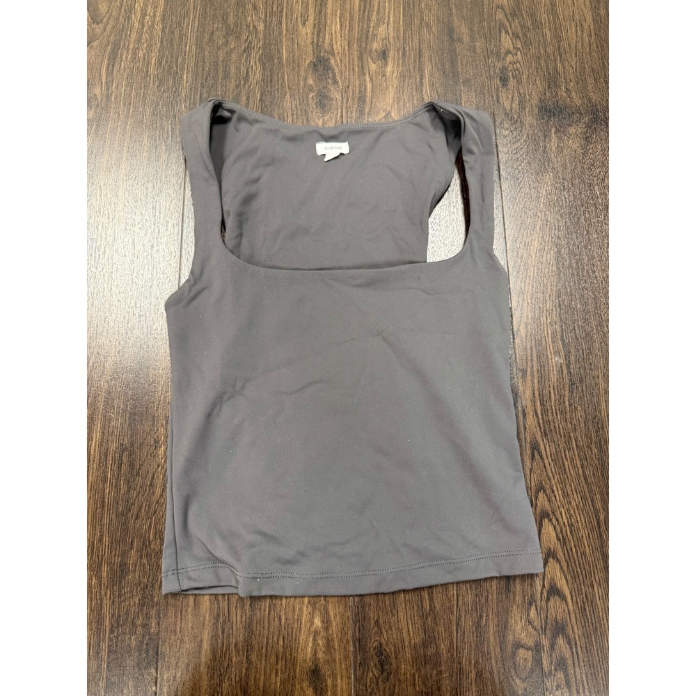 Garage Grey Double-Lined Square Neck Crop Tank - Size XS/TP